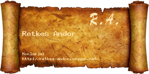 Retkes Andor névjegykártya