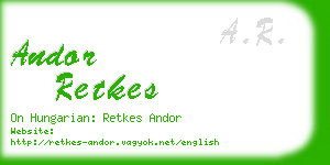 andor retkes business card